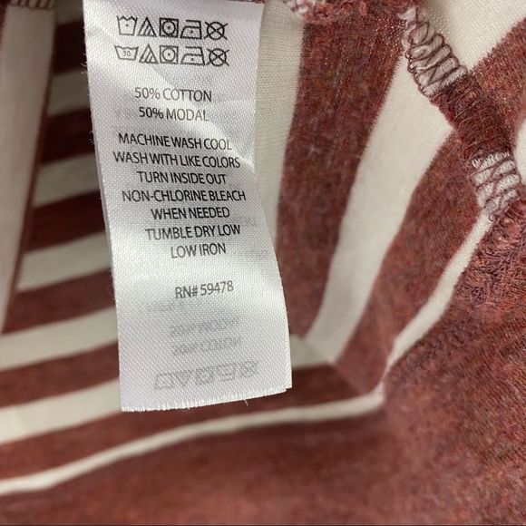 Rachel Zoe Striped Dolman Rust White Blouse - Picture 5 of 7